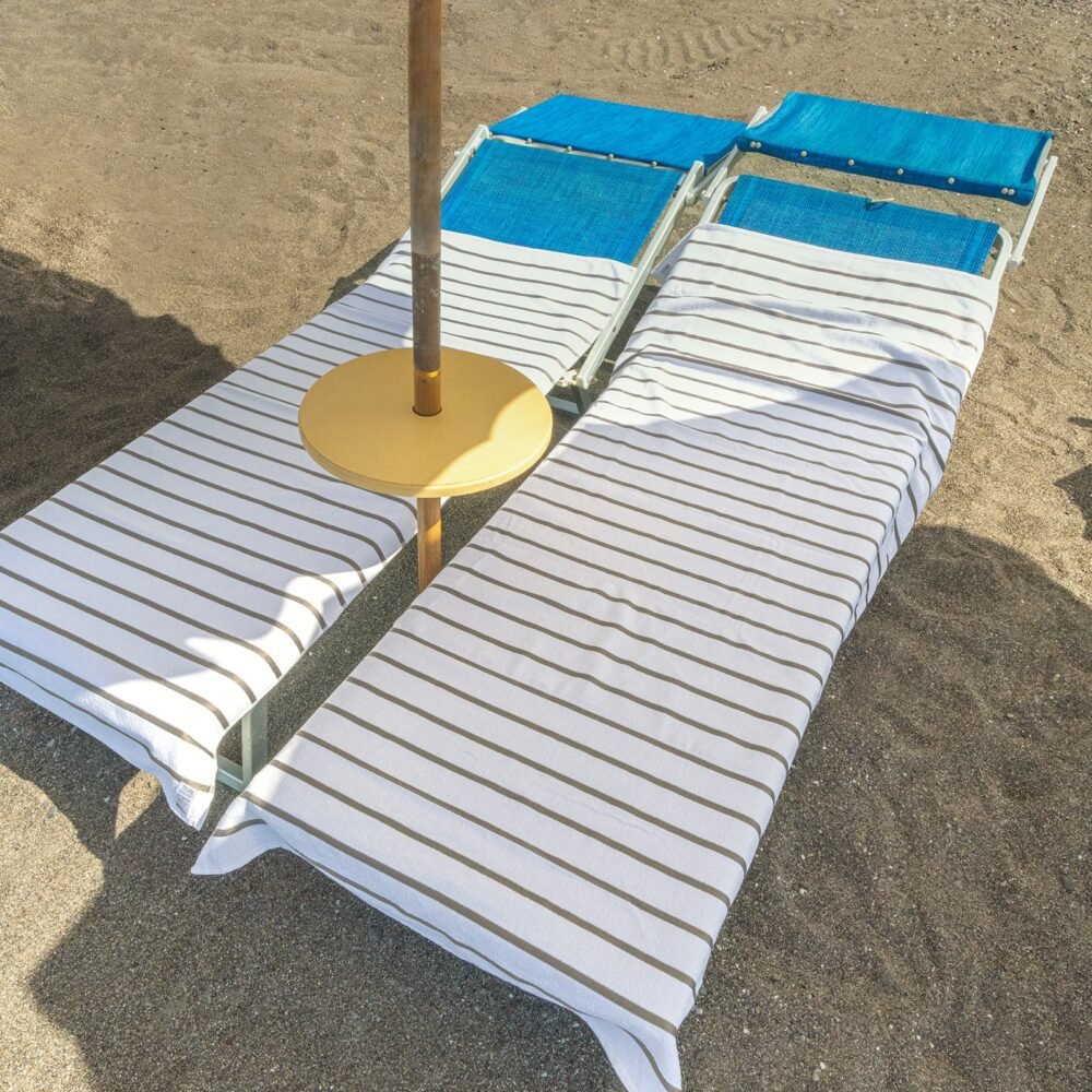 Telo Mare Righe Marrone Small - immagine 2