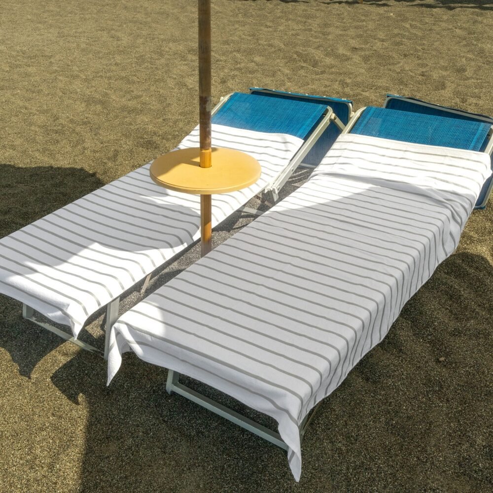 Telo Mare Righe Grigio Small - immagine 2