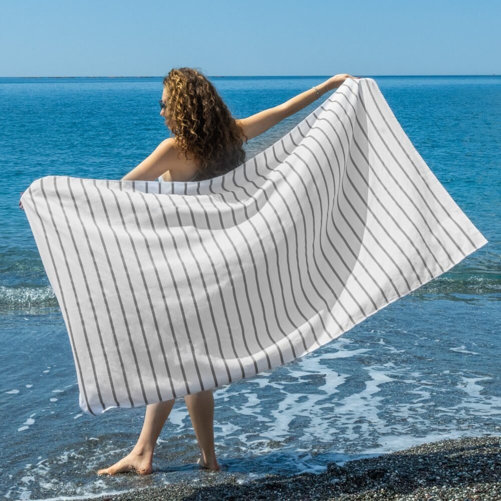 Telo Mare Righe Grigio Small - immagine 3