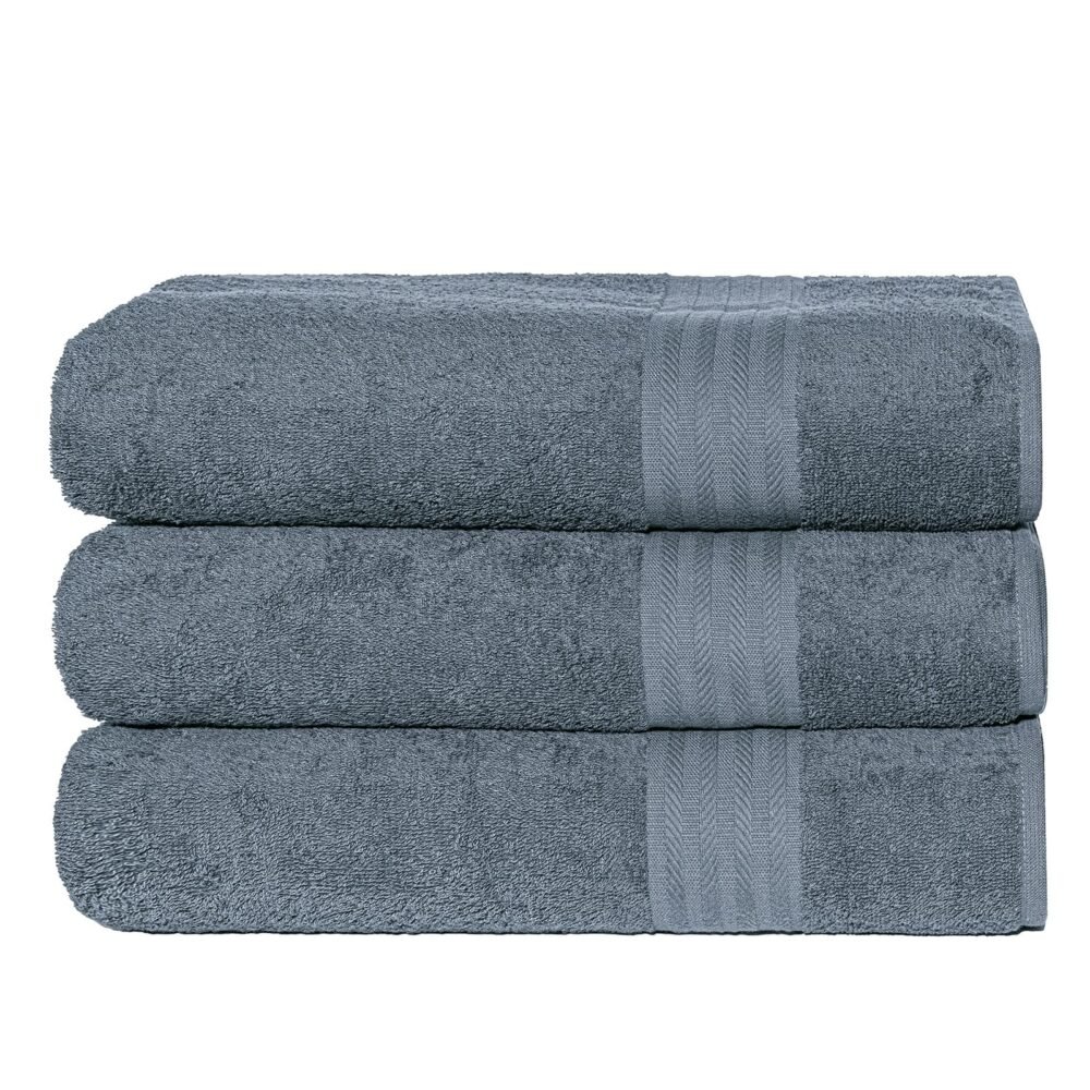 Set Righe Grigio Scuro Telo 3Pz